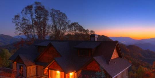 Waynesville NC Sunset Falls At Bald Creek Twinkling Lights