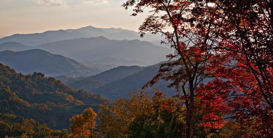 views from Sunset Falls at Bald Creek