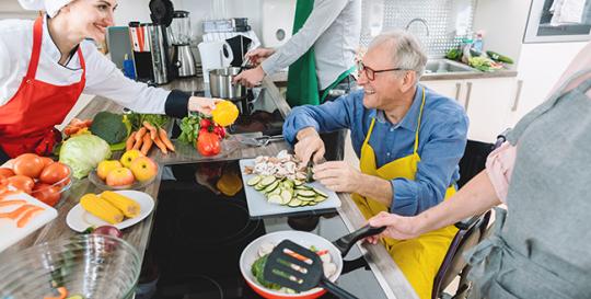 Empty Nesters at a Cooking Class